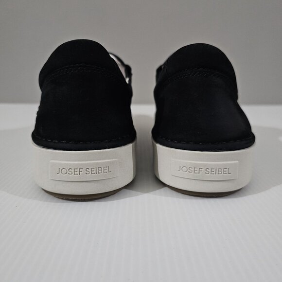 NEW Josef Seibel Claire 20 Sneaker EU Size 42 Black Leather White Slip On Loafer - Picture 9 of 13